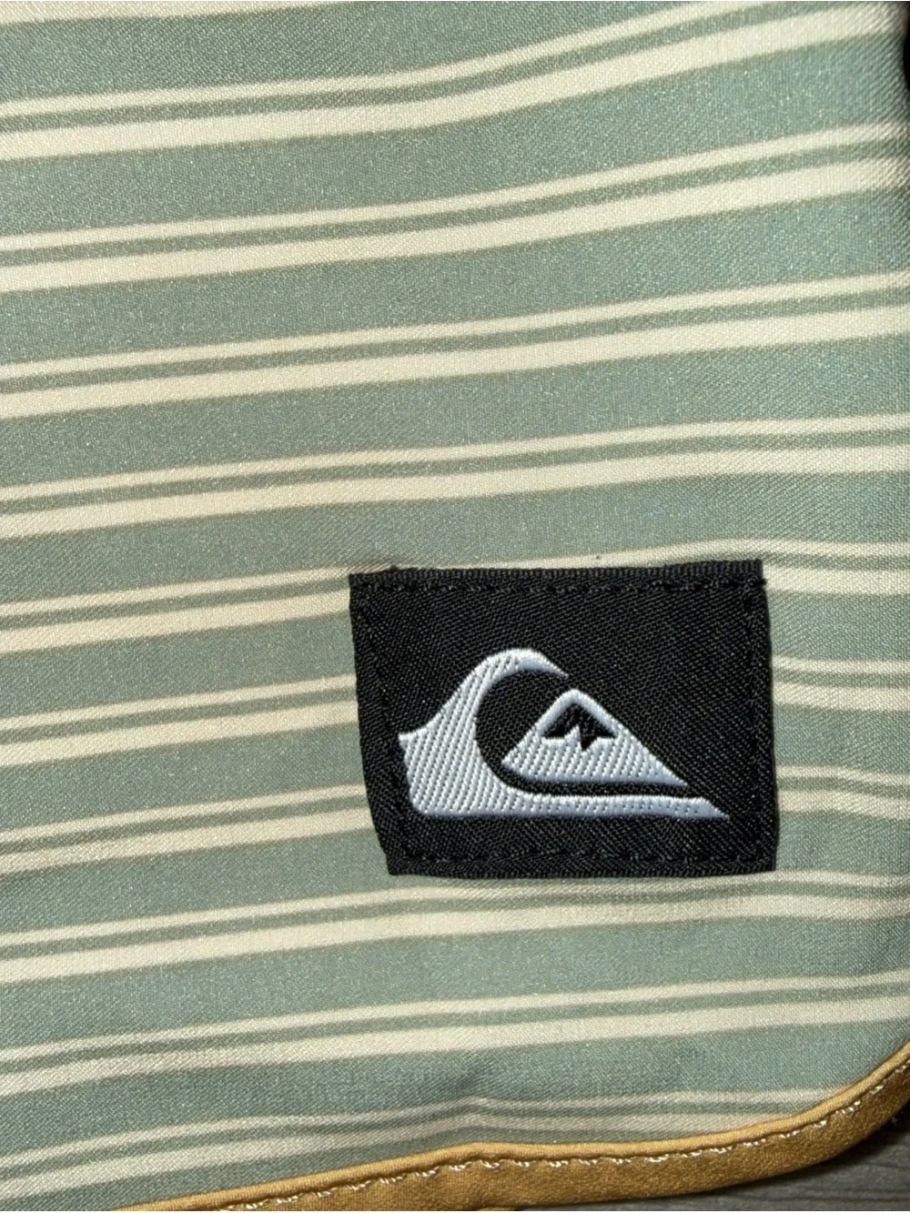 Quiksilver Men's Mustard Yellow, Light Blue & Cream Striped Board Shorts